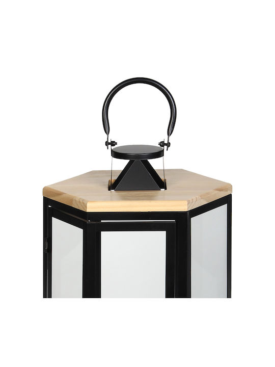 Keskor Floortop Metallic Lantern Black 22x20x42cm