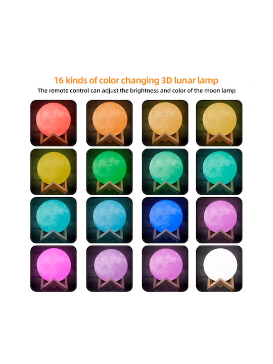 Keskor Διακοσμητικό Φωτιστικό Moon LED RGB 12x12x15εκ.