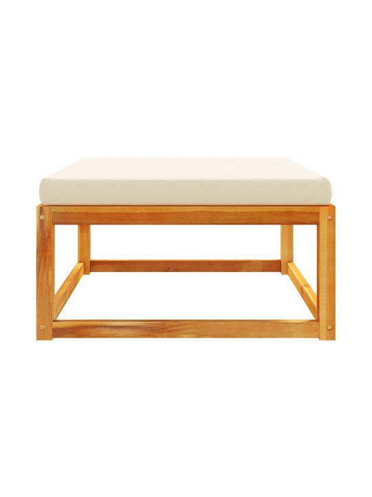 Wooden Cube Garden Stool with Cushion Brown 65x65x29cm