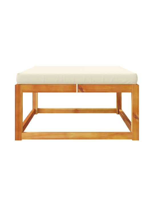 Wooden Cube Garden Stool with Cushion Brown 65x65x29cm