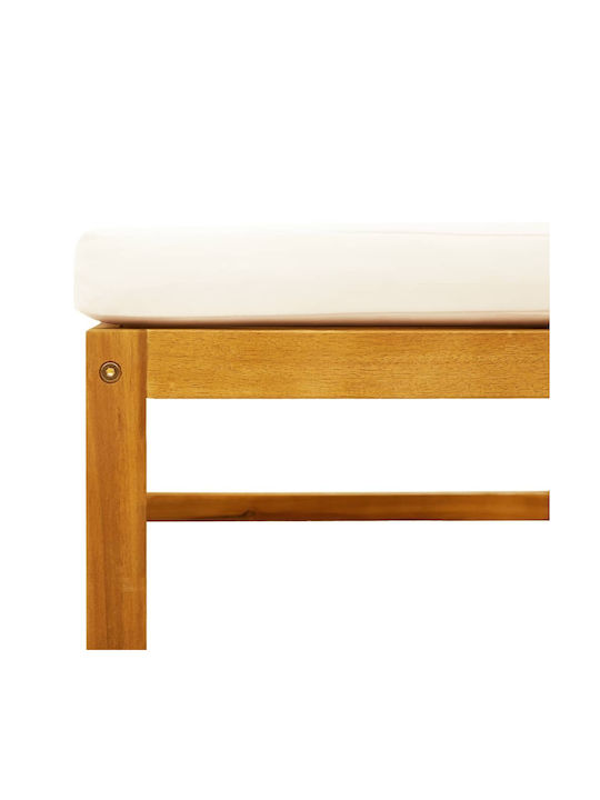 Wooden Cube Garden Stool with Cushion Brown 65x65x29cm