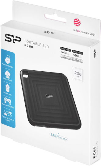 Silicon Power PC60 USB 3.1 / USB-C External 2.5" SSD 256GB Black