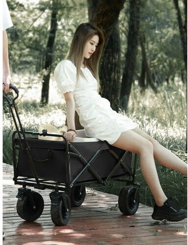 Foldable Garden Cart Metallic Four-wheel 75lt 58x60x84cm.