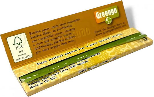 Greengo Бамбук Кинг Сайз Слайм Неизбелени Цигарени Хартии 50 Броя