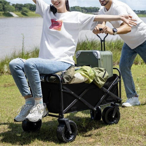 Foldable Garden Cart Metallic Four-wheel 75lt 58x60x84cm.
