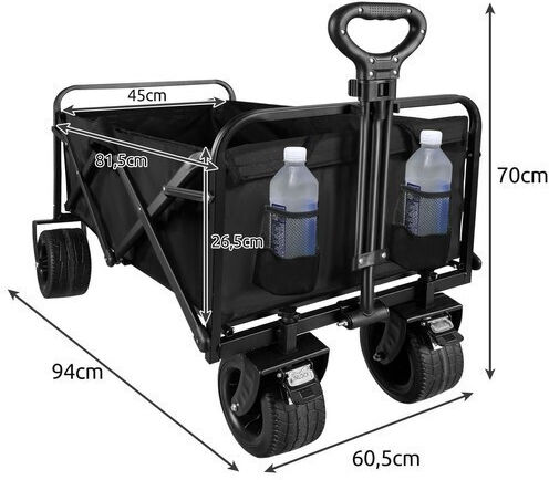 Foldable Garden Cart Metallic Four-wheel 75lt 58x60x84cm.