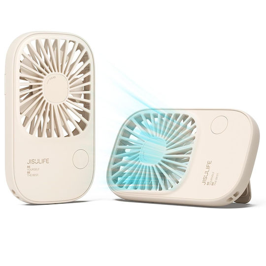 Jisulife Luxury Mini Table Fan Life2 Fa49 Portable Rechargeable Usb Ultra-thin 3 Speeds 2000mah Beige