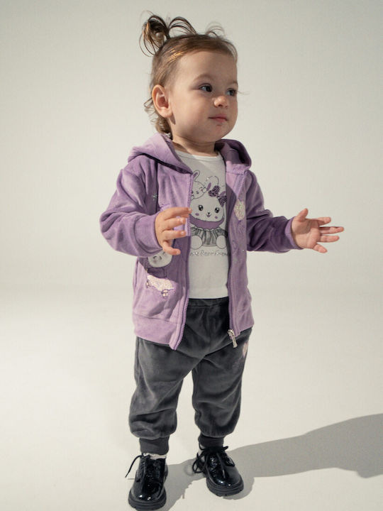 Evita Kids Sweatpants Set Purple 3pcs