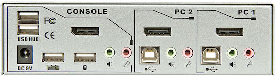 KVM Switch 2 Ports Lindy Gray Silver