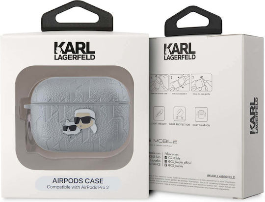 Karl Lagerfeld Karl and Choupette Калъф в Сребрист цвят за Apple AirPods Pro