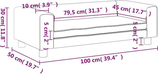 Παιδικό Καναπεδάκι Καφέ 100x50x30εκ.