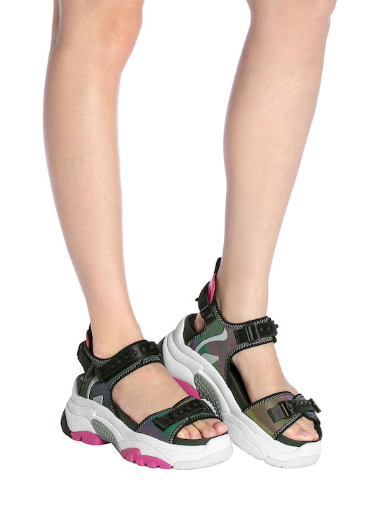 Ash Damen Flache Sandalen Flatforms in Mehrfarbig Farbe