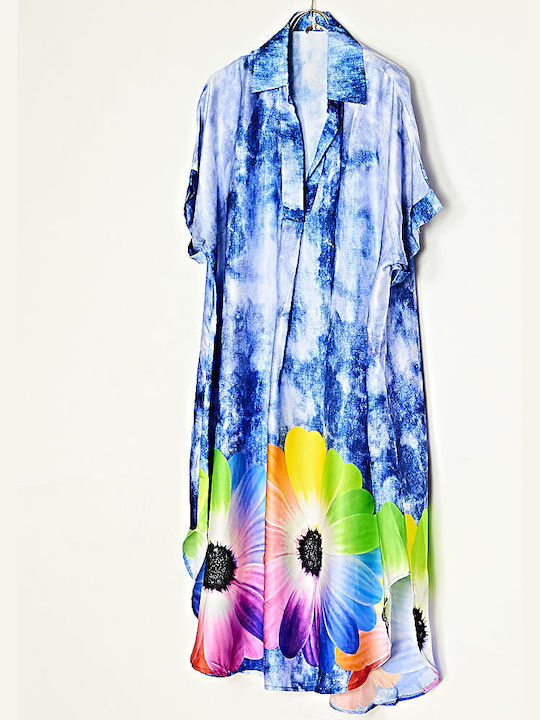 Cuca Summer Maxi Dress Blue