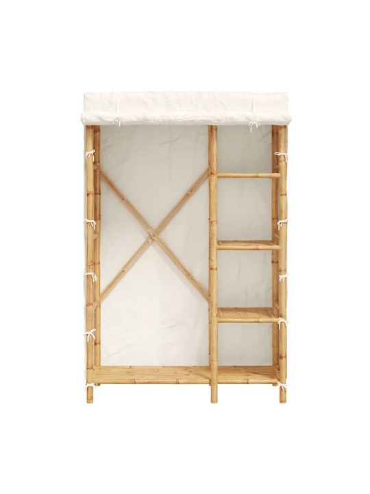 vidaXL Fabric Wardrobe with Zipper and Shelves in White Color 110x45x170cm
