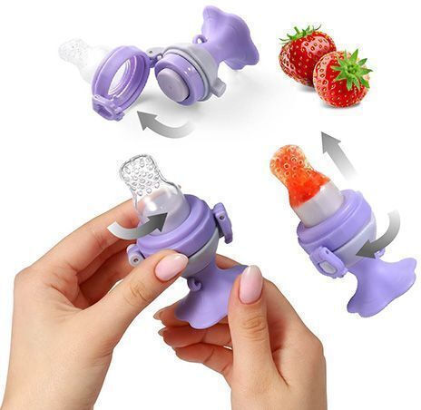 Babyono Πιπίλα Φαγητού Μωβ Flower από Σιλικόνη για 6+ μηνών