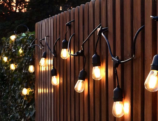 Hanging Solar Light Garland Warm White 2700K with Photocell and Remote Control IP44