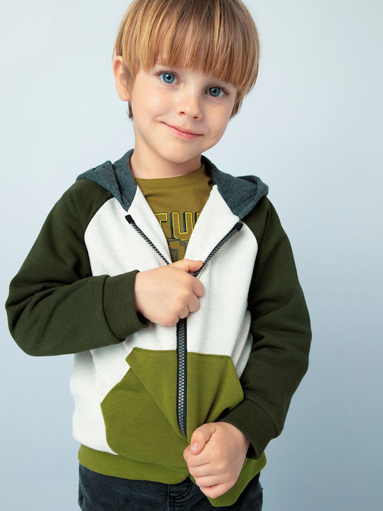 Mayoral Kids Cardigan with Hood Green