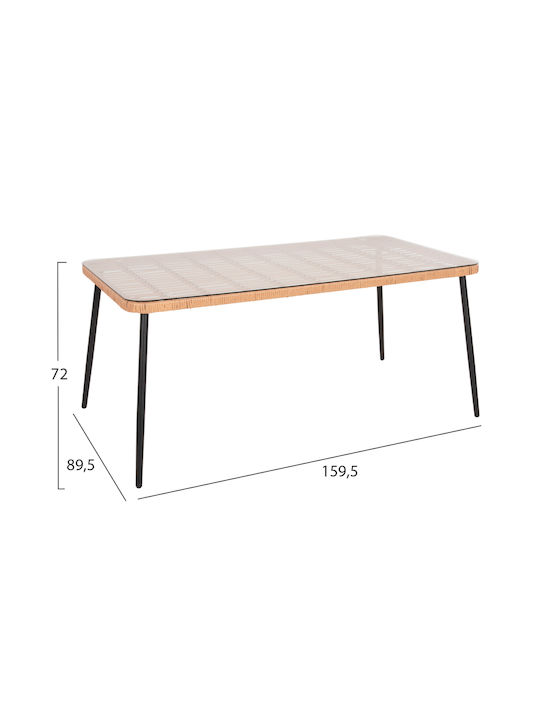 Tisch Stabil Allegra Black 159.5x89.5x72cm