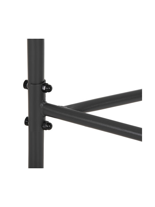 Lima Auxiliary Outdoor Table with Glass Surface and Metal Frame Grey 70x40x64cm