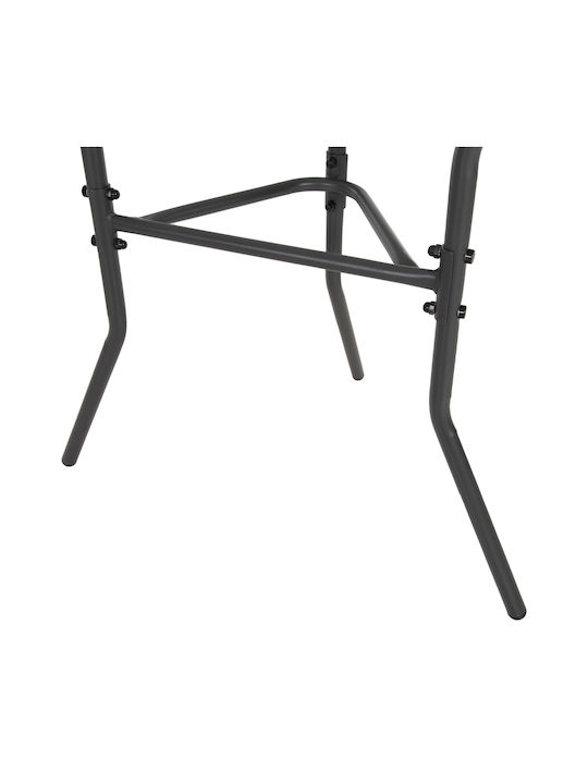 Lima Auxiliary Outdoor Table with Glass Surface and Metal Frame Grey 70x40x64cm