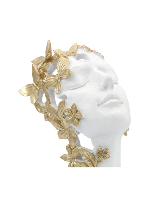 Keskor Decorative Bust Polyresin in White / Gold 13x14x30cm 1pcs