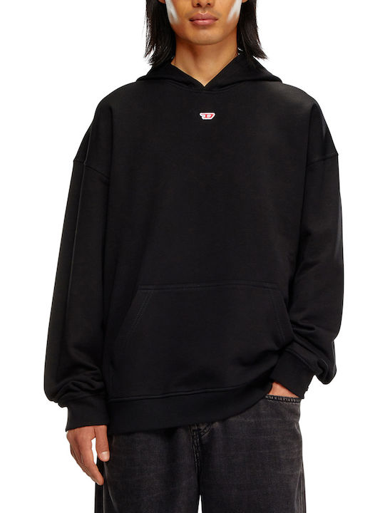 Diesel Men's Sweatshirt with Hood and Pockets Black