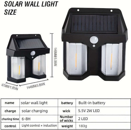 Wandmontiert Solarleuchte 2W 1200lm mit Fotokontakt IP65