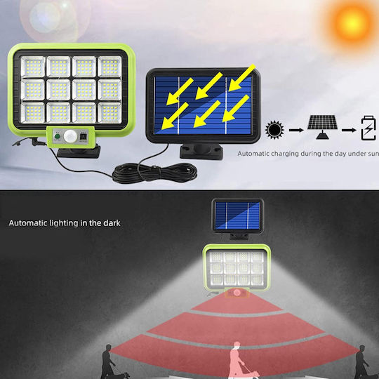 Lampă Solară 50W Verde cu Senzor de Mișcare și Telecomandă IP65