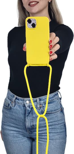 Silicone Case with Lanyard Carryhang Sonique Xiaomi Redmi 13c 4g Redmi 13c 5g Poco C65 4g Yellow