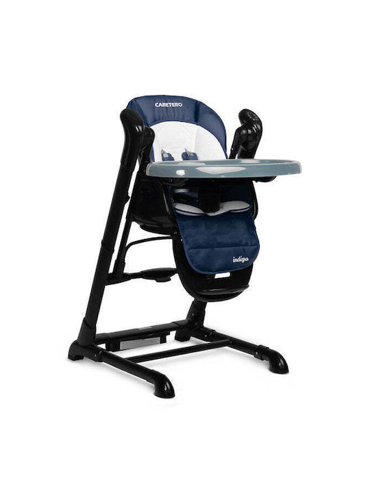 Caretero Indigo Foldable Baby Highchair 2 in 1 with Adjustable Height Black Navy