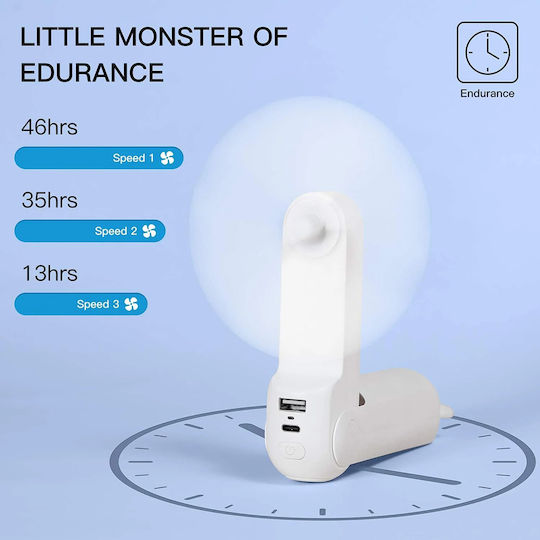 JisuLife LIFE8 PLUS Ανεμιστηράκι Χειρός USB Αναδιπλούμενο 4W Καφέ