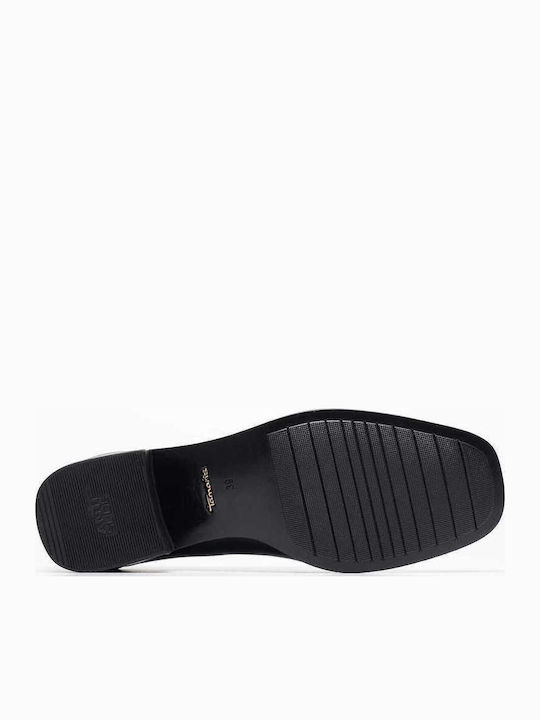 Leather Women's Loafers in Black Color