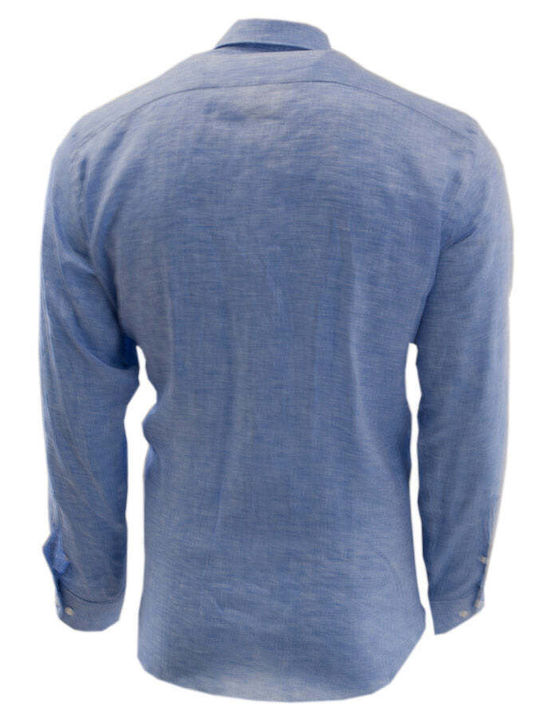 Bradley Men's Shirt Long Sleeve Linen Light Blue