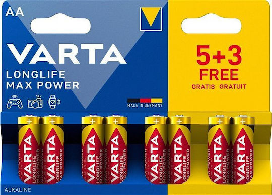 Varta Longlife Max Power Αλκαλικές Μπαταρίες AA 1.5V 8τμχ