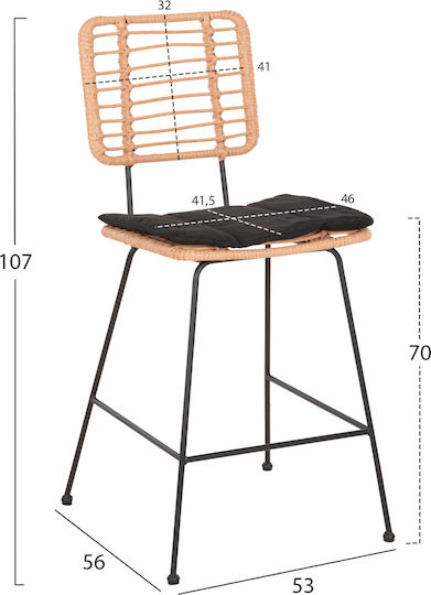 Σκαμπό Μπαρ Rattan Allegra Σκαμπό Μπαρ Rattan Allegra