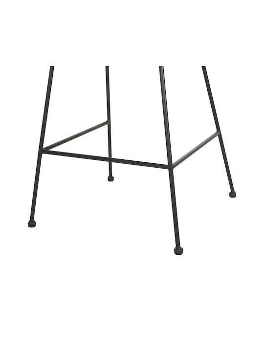 Gartenhocker Bar Außengebrauch Rattan Allegra mit Kissen Schwarz Beige 53x56x107cm
