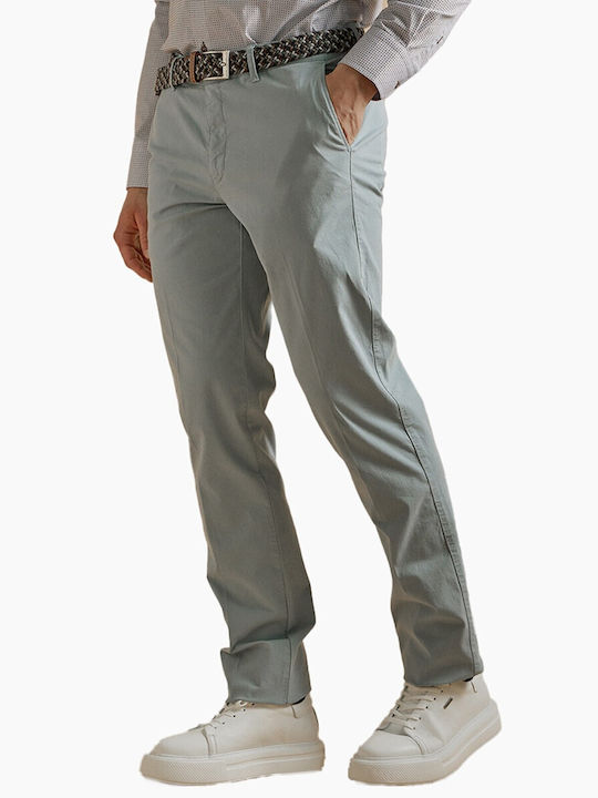 Guy Laroche Men's Trousers Elastic in Regular Fit Light Grey