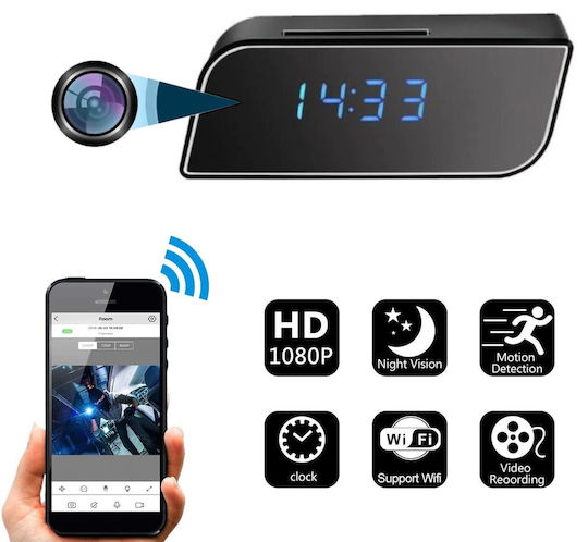 Скрита камера WiFi Часовник 1080p със Слот за Карта Памет