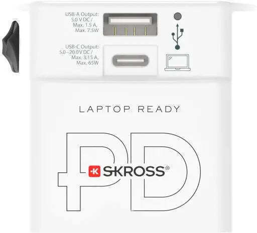 Skross Αντάπτορας Πρίζας σε Universal με 2 Θύρες USB