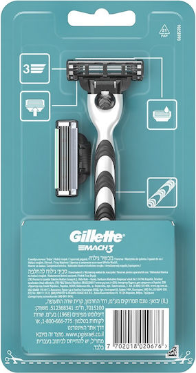 Gillette Mach 3 Razor with Replacement Head 3 Blades & Lubricious Strip