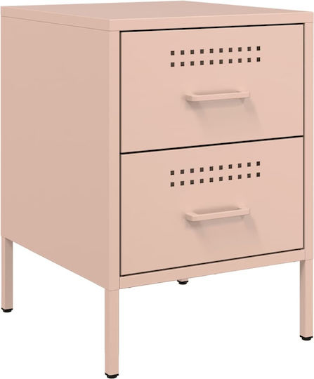 Noptiere Metalice Roz 2buc 36x39x50.5cm