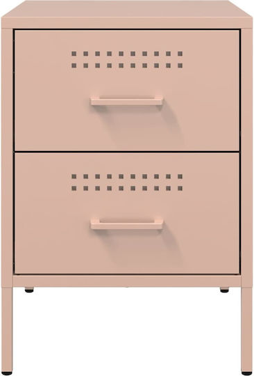 Noptiere Metalice Roz 2buc 36x39x50.5cm