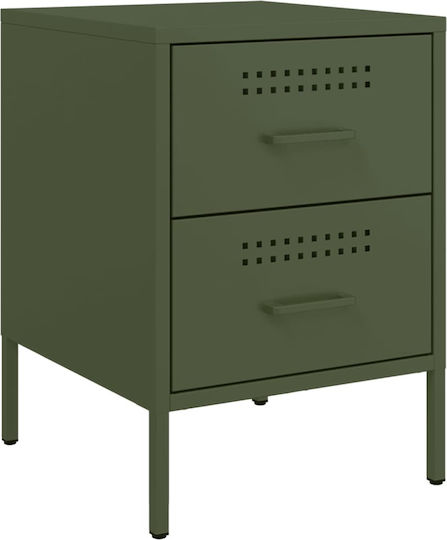 Metal Bedside Tables Green Set of 2 36x39x50.5cm