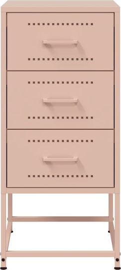 Metal Bedside Table Pink 36x39x78cm