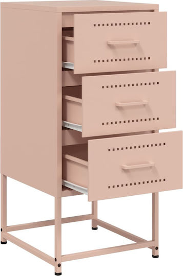 Metal Bedside Table Pink 36x39x78cm