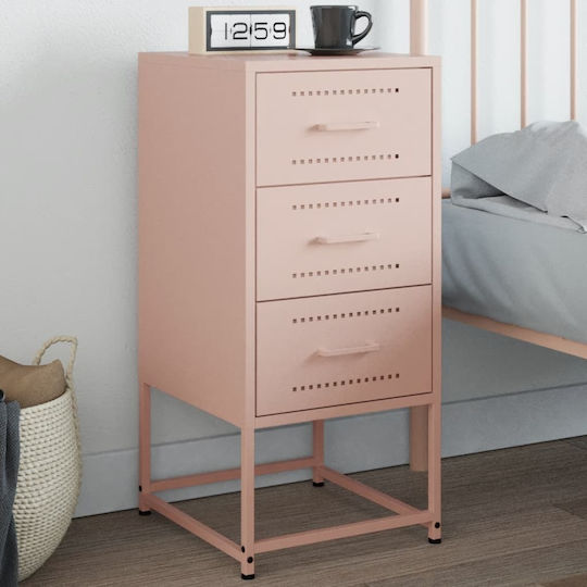Metal Bedside Table Pink 36x39x78cm