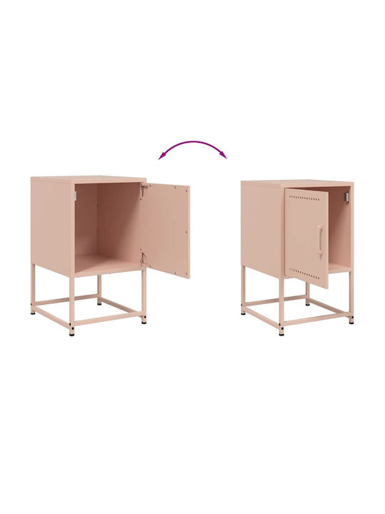 Metal Bedside Table Pink 36x39x60.5cm