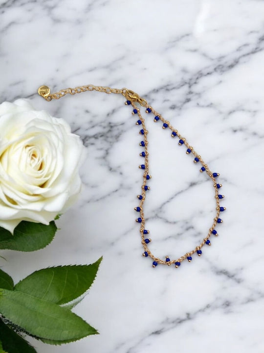 Gold Plated Steel Anklet Purple