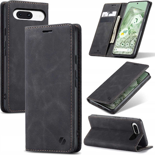 Spacecase Wallet Изкуствена кожа Черен (Google Pixel 8a)