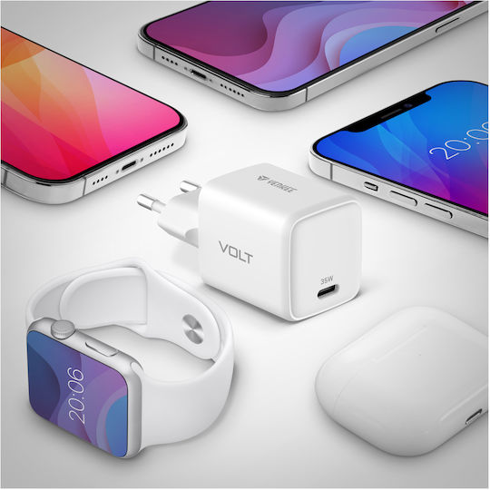 Yenkee Charger Without Cable GaN with USB-C Port 35W Power Delivery / Quick Charge 4+ Whites (YAC G35 VOLT)